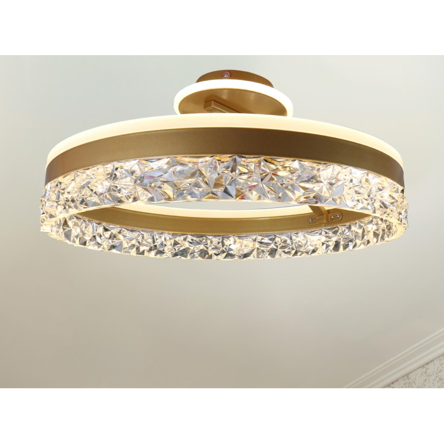 Brilagi - Lámpara de techo LED regulable LED/86W/230V 3000-6500K dorado + control remoto