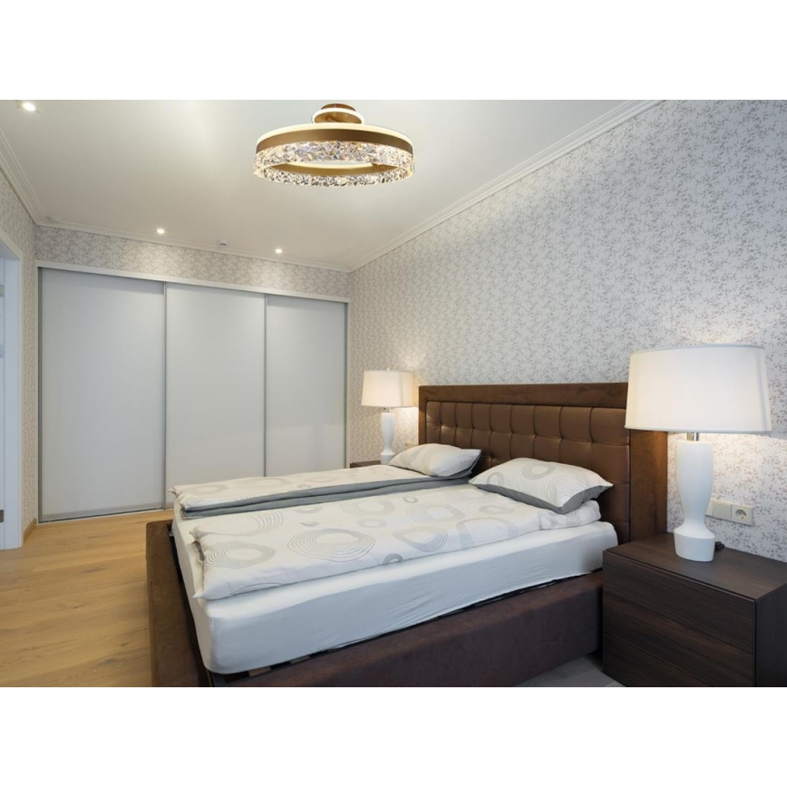 Brilagi - Lámpara de techo LED regulable LED/86W/230V 3000-6500K dorado + control remoto