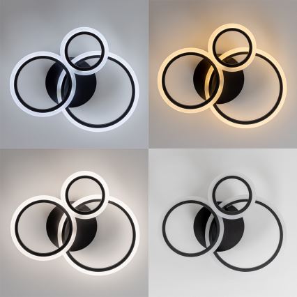 Brilagi - Lámpara de techo LED regulable ORBITS LED/40W/230V 3000-6500K negro + control remoto