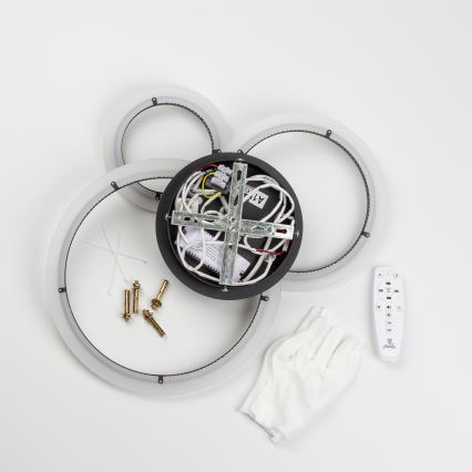 Brilagi - Lámpara de techo LED regulable ORBITS LED/40W/230V 3000-6500K negro + control remoto