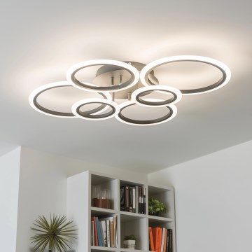 Brilagi - Lámpara de techo LED regulable ORBITS LED/85W/230V 3000-6500K antracita + control remoto