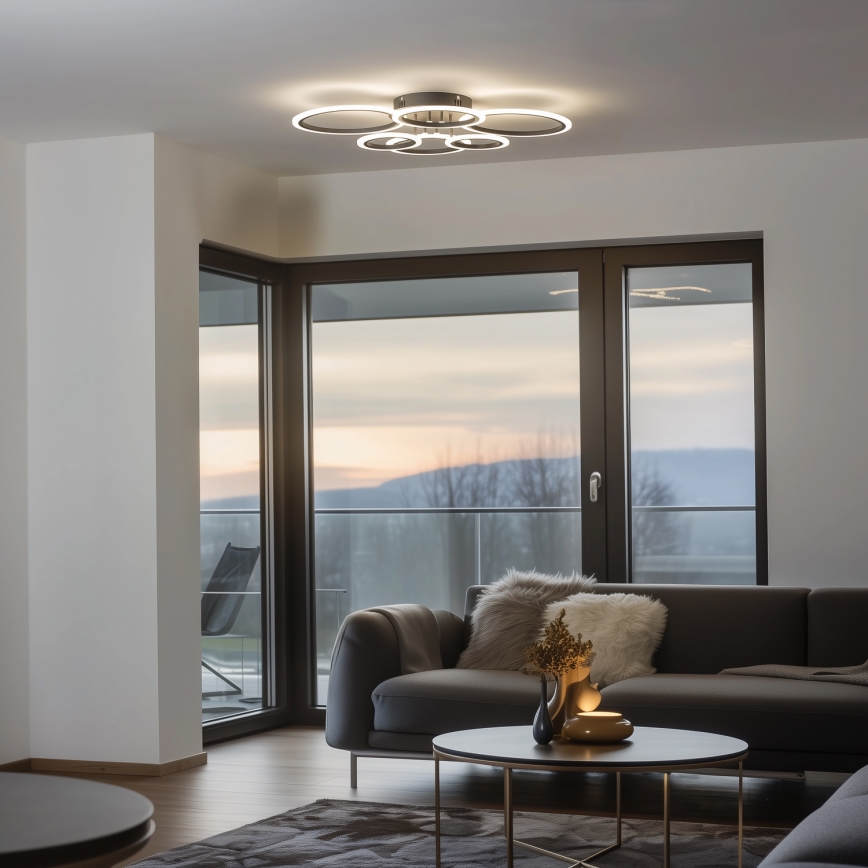 Brilagi - Lámpara de techo LED regulable ORBITS LED/85W/230V 3000-6500K antracita + control remoto