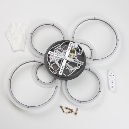 Brilagi - Lámpara de techo LED regulable ORBITS LED/85W/230V 3000-6500K antracita + control remoto