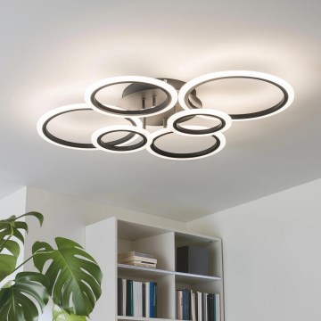 Brilagi - Lámpara de techo LED regulable ORBITS LED/85W/230V 3000-6500K negro + control remoto