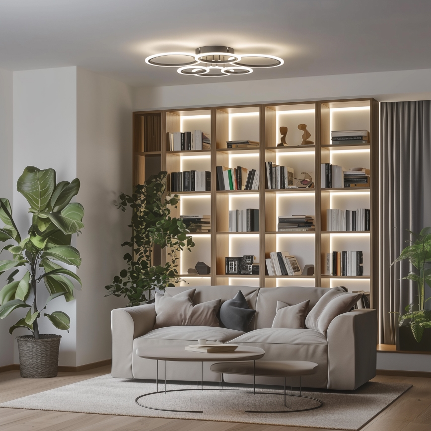 Brilagi - Lámpara de techo LED regulable ORBITS LED/85W/230V 3000-6500K negro + control remoto