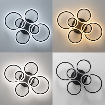 Brilagi - Lámpara de techo LED regulable ORBITS LED/85W/230V 3000-6500K negro + control remoto