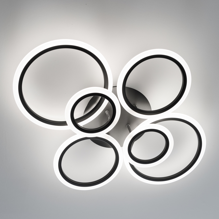 Brilagi - Lámpara de techo LED regulable ORBITS LED/85W/230V 3000-6500K negro + control remoto