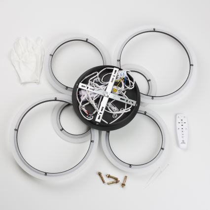 Brilagi - Lámpara de techo LED regulable ORBITS LED/85W/230V 3000-6500K negro + control remoto