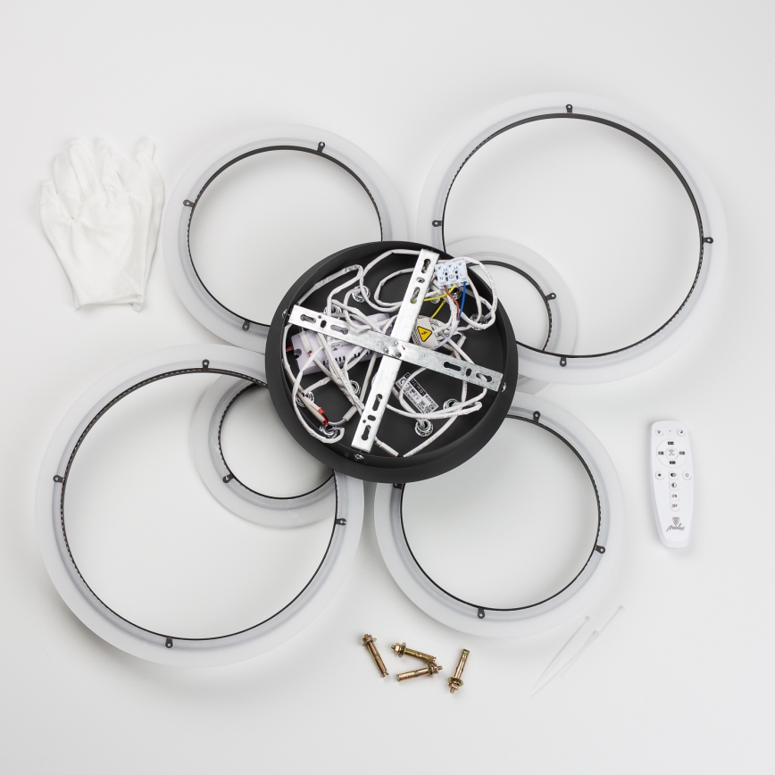 Brilagi - Lámpara de techo LED regulable ORBITS LED/85W/230V 3000-6500K negro + control remoto