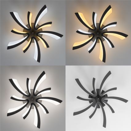 Brilagi - Lámpara de techo LED regulable TWIST LED/55W/230V 3000-6500K antracita + control remoto
