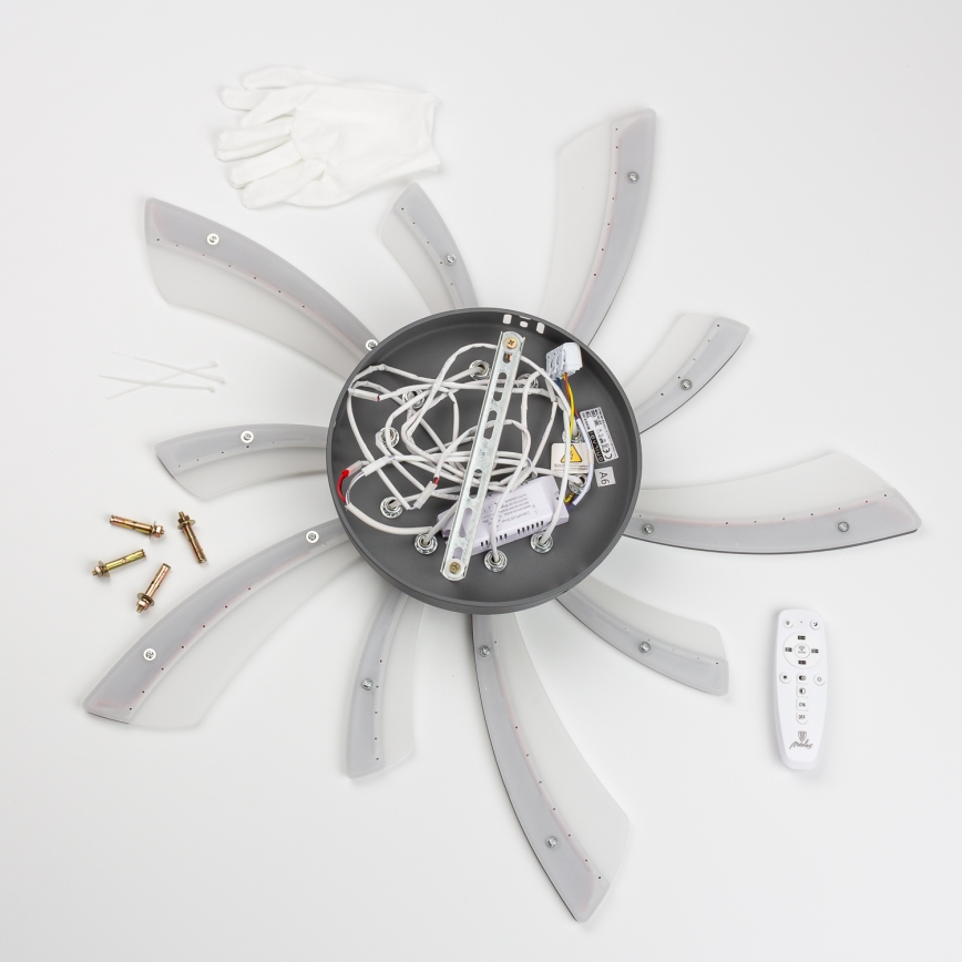 Brilagi - Lámpara de techo LED regulable TWIST LED/55W/230V 3000-6500K antracita + control remoto