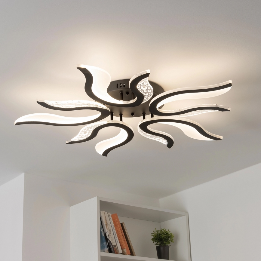Brilagi - Lámpara de techo LED regulable TWIST LED/65W/230V 3000-6500K negro + control remoto