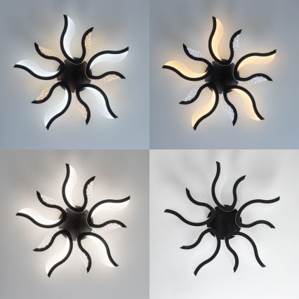 Brilagi - Lámpara de techo LED regulable TWIST LED/65W/230V 3000-6500K negro + control remoto