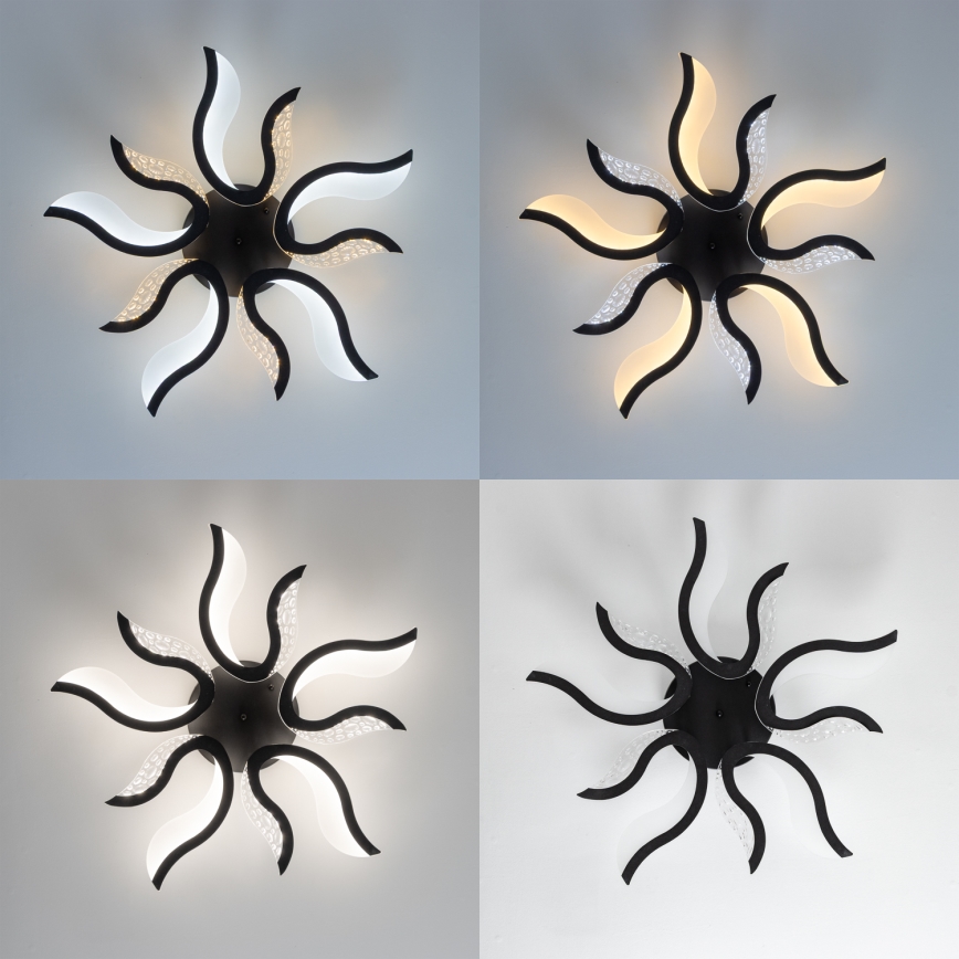 Brilagi - Lámpara de techo LED regulable TWIST LED/65W/230V 3000-6500K negro + control remoto