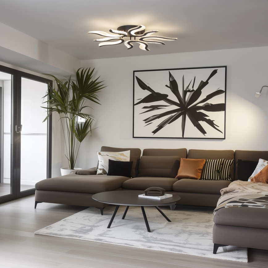 Brilagi - Lámpara de techo LED regulable TWIST LED/65W/230V 3000-6500K negro + control remoto