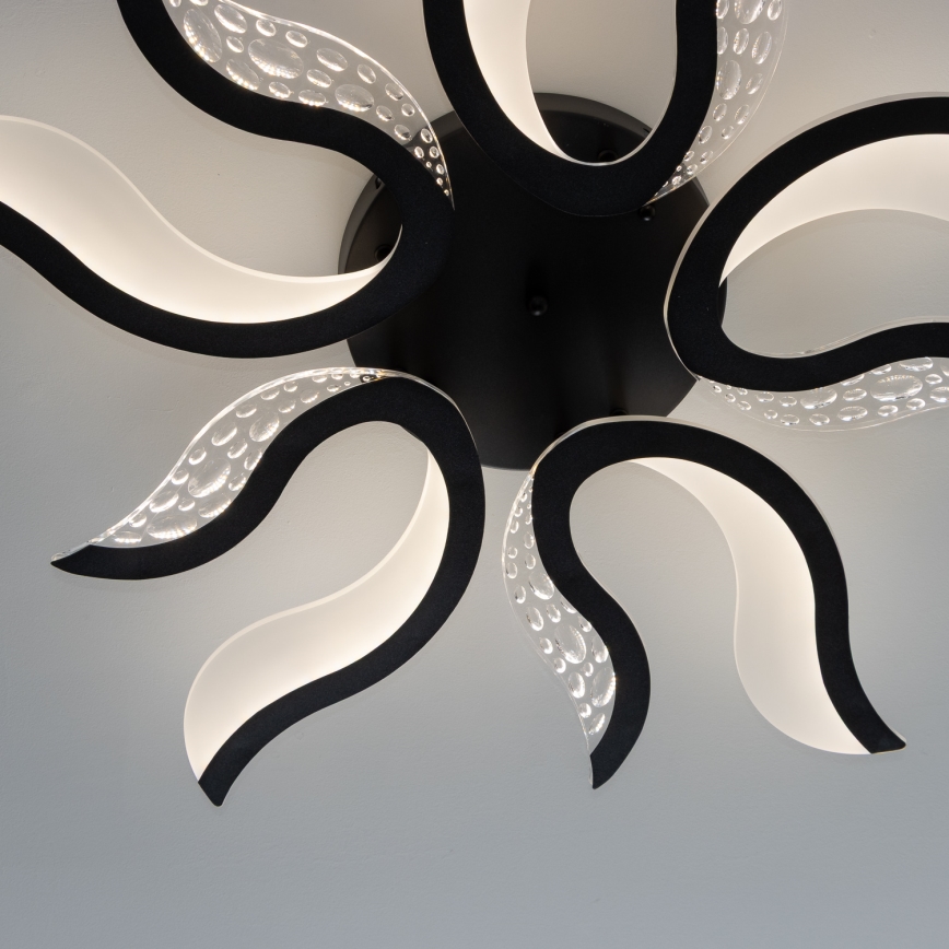 Brilagi - Lámpara de techo LED regulable TWIST LED/65W/230V 3000-6500K negro + control remoto