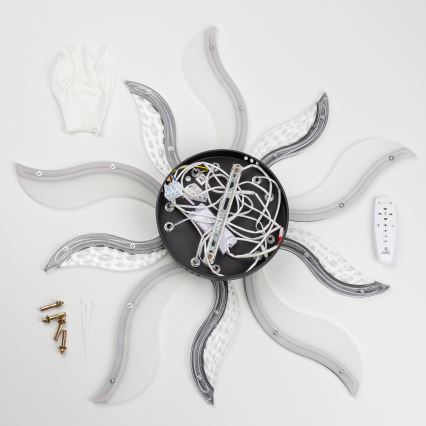 Brilagi - Lámpara de techo LED regulable TWIST LED/65W/230V 3000-6500K negro + control remoto