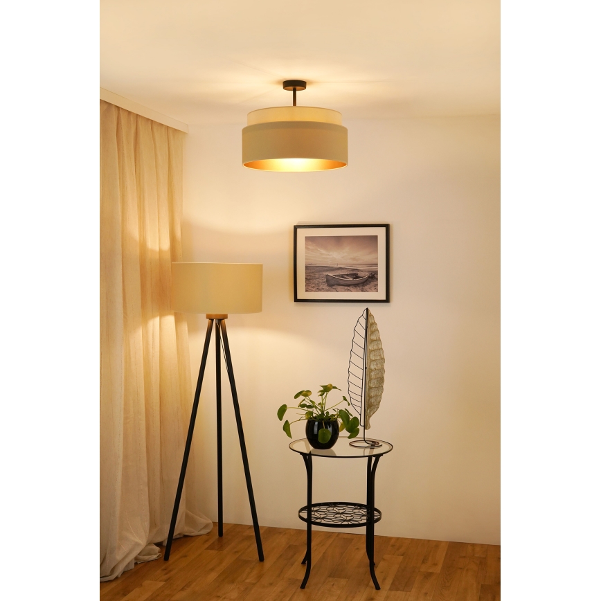 Brilagi - Lámpara de techo OREGON VEGE 1xE27/15W/230V diá. 45 cm beige