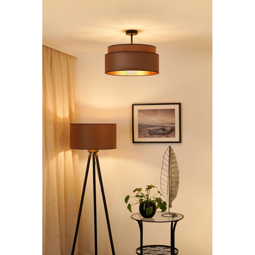 Brilagi - Lámpara de techo OREGON VEGE 1xE27/15W/230V diá. 45 cm marrón
