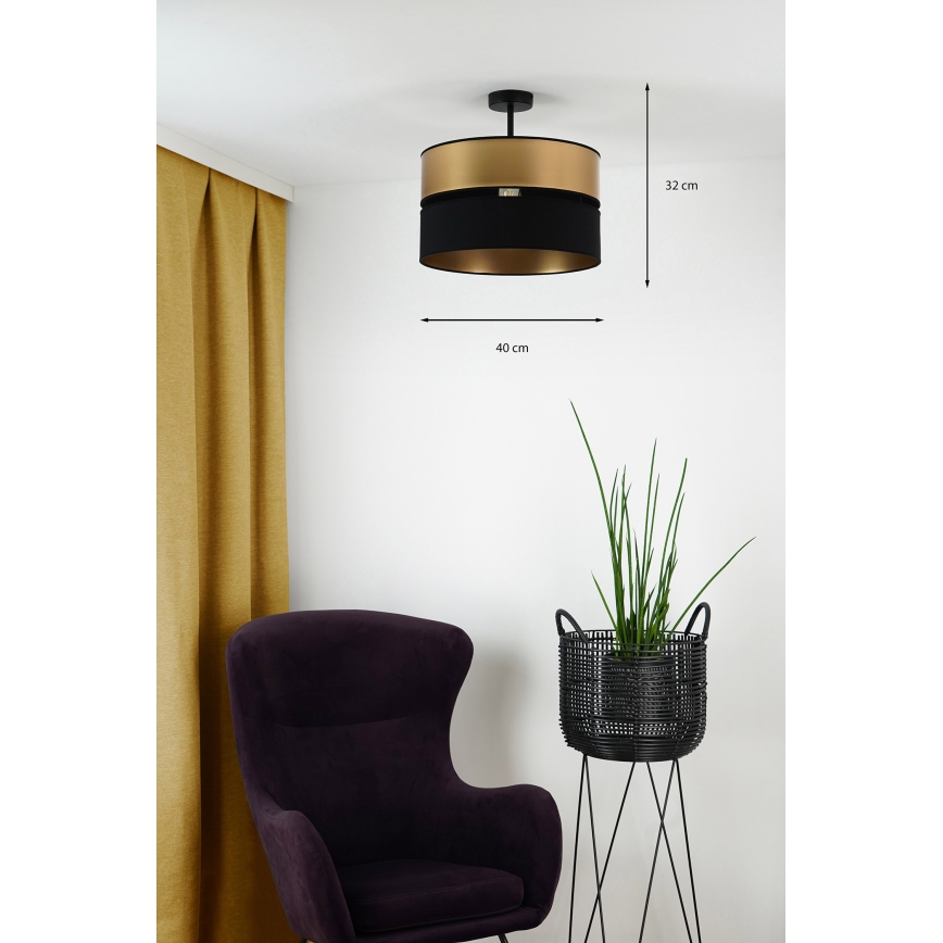 Brilagi - Lámpara de techo ROYAL 1xE27/15W/230V diá. 40 cm negro/dorado