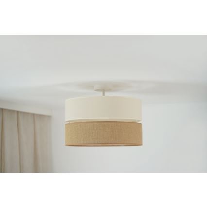 Brilagi - Lámpara de techo ROYAL YUTE 1xE27/15W/230V diá. 40 cm beige/color crema
