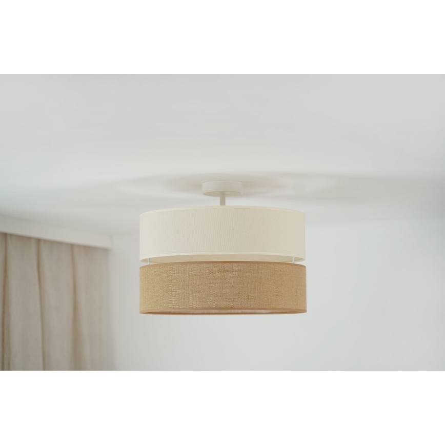 Brilagi - Lámpara de techo ROYAL YUTE 1xE27/15W/230V diá. 40 cm beige/color crema