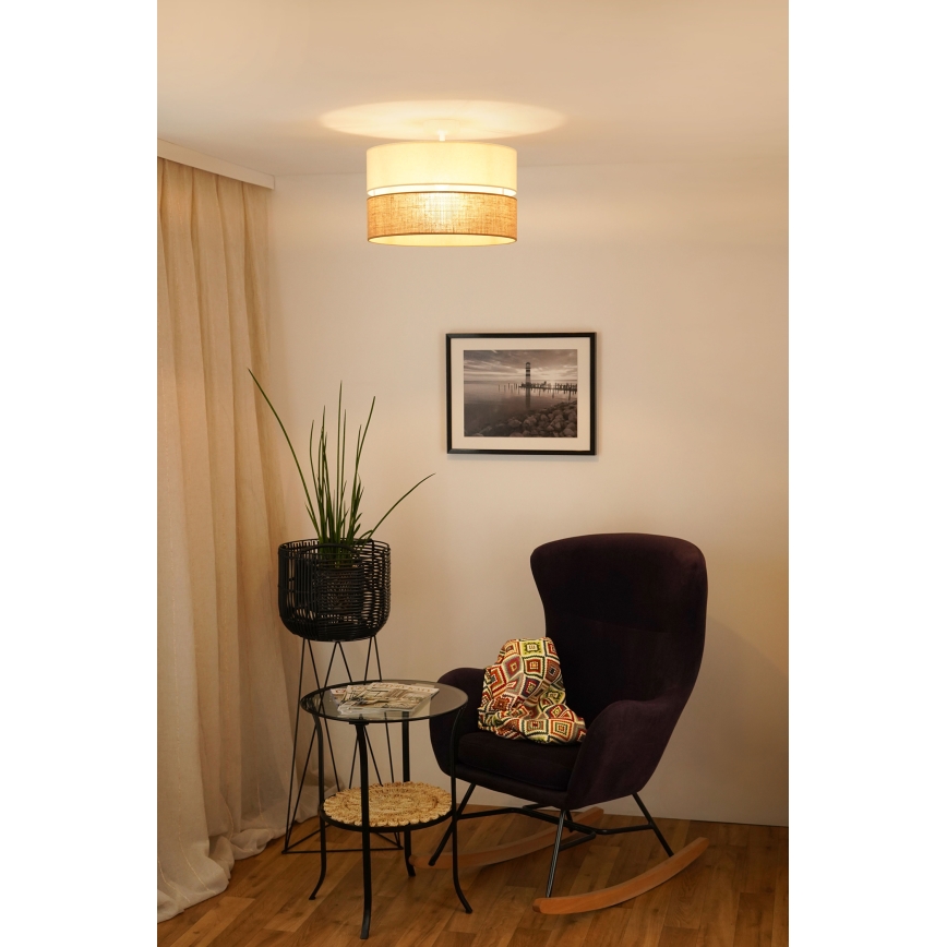 Brilagi - Lámpara de techo ROYAL YUTE 1xE27/15W/230V diá. 40 cm beige/color crema