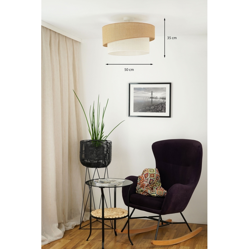 Brilagi - Lámpara de techo SHINE 1xE27/15W/230V diá. 50 cm beige/color crema