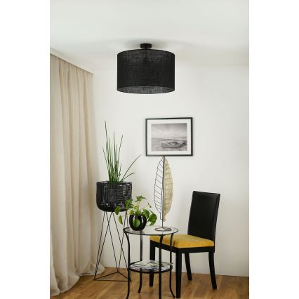 Brilagi - Lámpara de techo TUBES ROLLER 1xE27/15W/230V diá. 50 cm negro