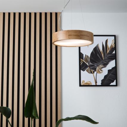 Brilagi - Lámpara LED colgante CARVALHO 2xE27/60W/230V roble diá. 37 cm