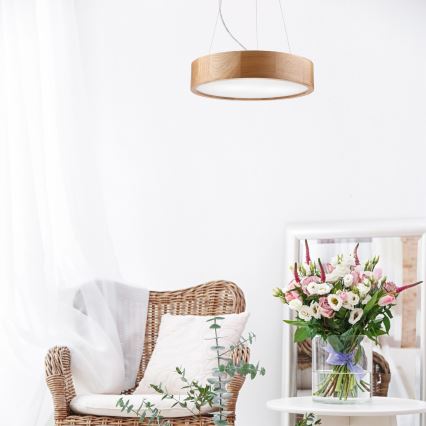 Brilagi - Lámpara LED colgante CARVALHO 2xE27/60W/230V roble diá. 37 cm