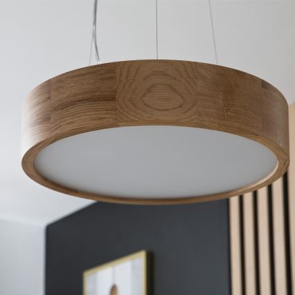 Brilagi - Lámpara LED colgante CARVALHO 2xE27/60W/230V roble diá. 37 cm