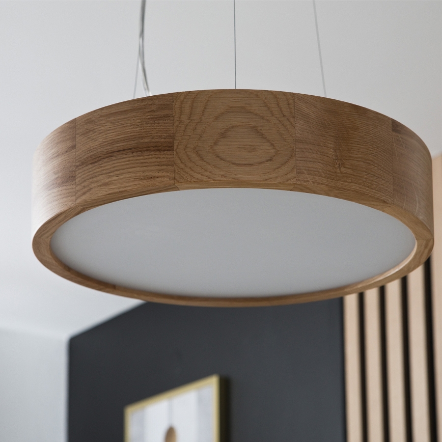 Brilagi - Lámpara LED colgante CARVALHO 2xE27/60W/230V roble diá. 37 cm