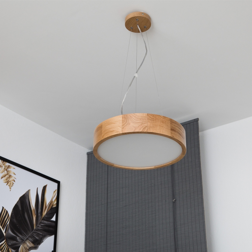 Brilagi - Lámpara LED colgante CARVALHO 2xE27/60W/230V roble diá. 37 cm