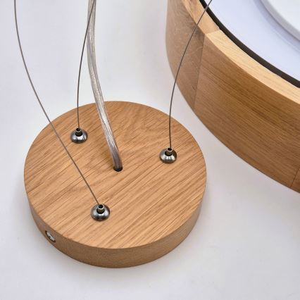 Brilagi - Lámpara LED colgante CARVALHO 2xE27/60W/230V roble diá. 37 cm