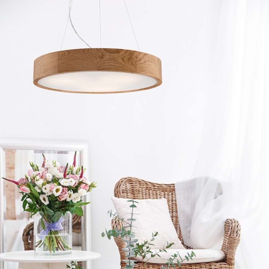 Brilagi - Lámpara LED colgante CARVALHO 3xE27/60W/230V roble diá. 47,5 cm