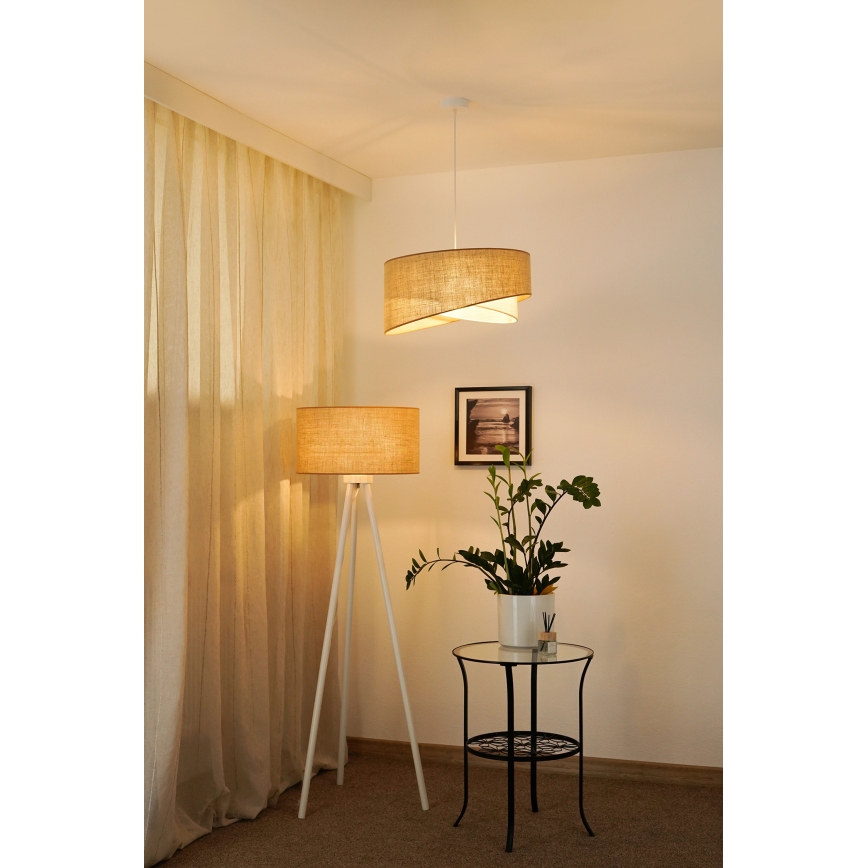 Brilagi - Lámpara LED colgante LYRA 1xE27/15W/230V beige/color crema