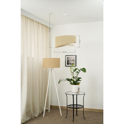 Brilagi - Lámpara LED colgante LYRA 1xE27/15W/230V beige/color crema