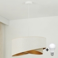 Brilagi - Lámpara LED colgante LYRA 1xE27/15W/230V blanco/beige/dorado