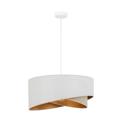 Brilagi - Lámpara LED colgante LYRA 1xE27/15W/230V blanco/beige/dorado