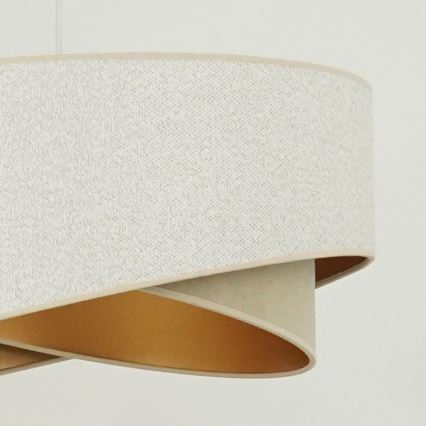 Brilagi - Lámpara LED colgante LYRA 1xE27/15W/230V blanco/beige/dorado
