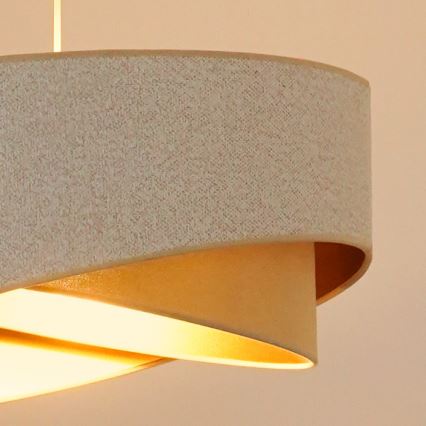 Brilagi - Lámpara LED colgante LYRA 1xE27/15W/230V blanco/beige/dorado