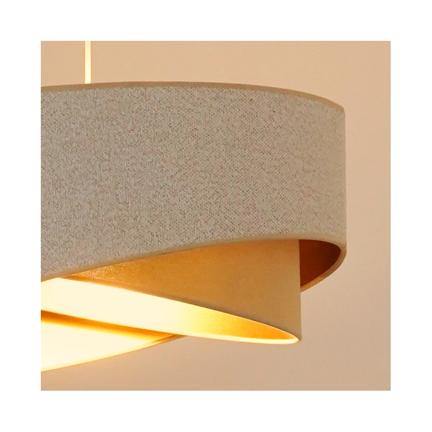 Brilagi - Lámpara LED colgante LYRA 1xE27/15W/230V blanco/beige/dorado