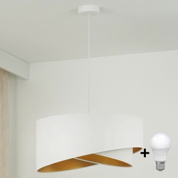 Brilagi - Lámpara LED colgante LYRA 1xE27/15W/230V blanco/dorado