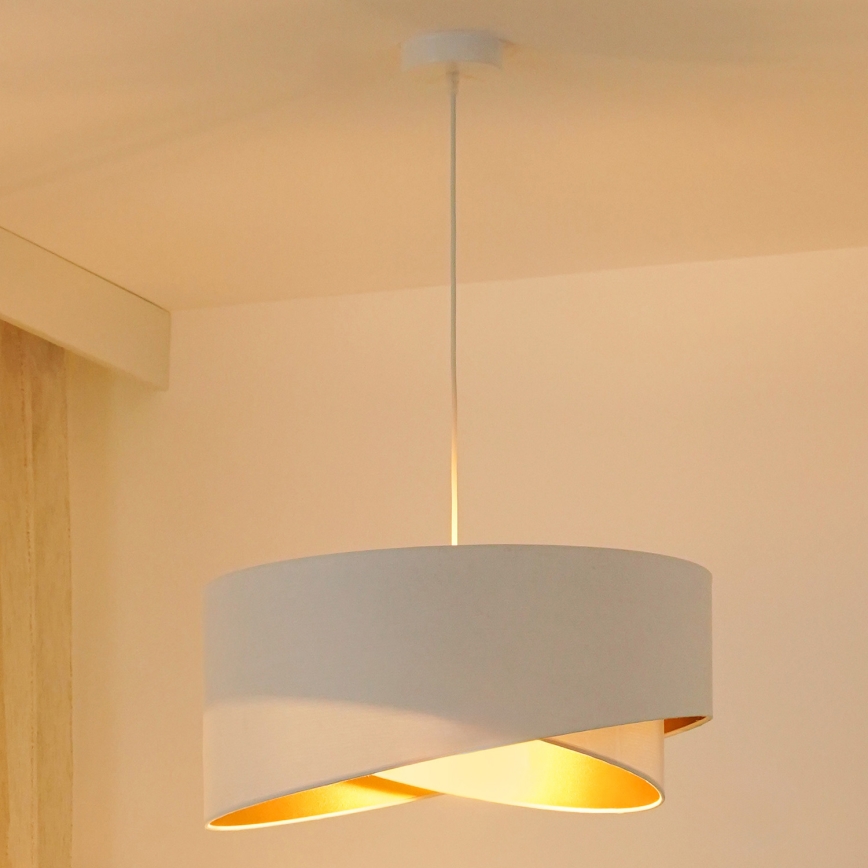 Brilagi - Lámpara LED colgante LYRA 1xE27/15W/230V blanco/dorado