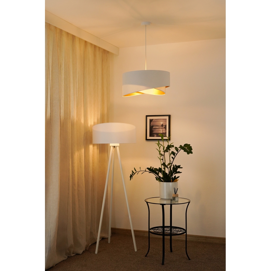 Brilagi - Lámpara LED colgante LYRA 1xE27/15W/230V blanco/dorado