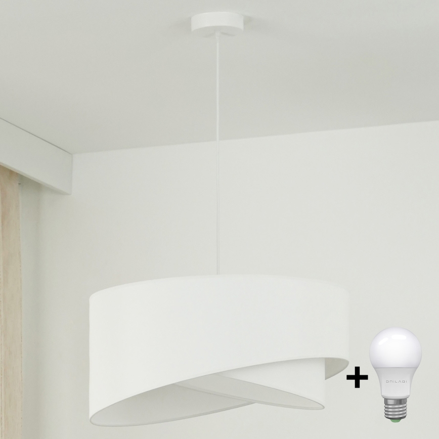 Brilagi - Lámpara LED colgante LYRA 1xE27/15W/230V blanco