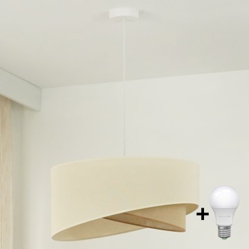 Brilagi - Lámpara LED colgante LYRA 1xE27/15W/230V color crema/beige