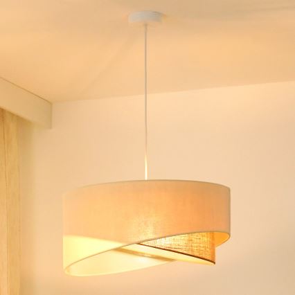 Brilagi - Lámpara LED colgante LYRA 1xE27/15W/230V color crema/beige