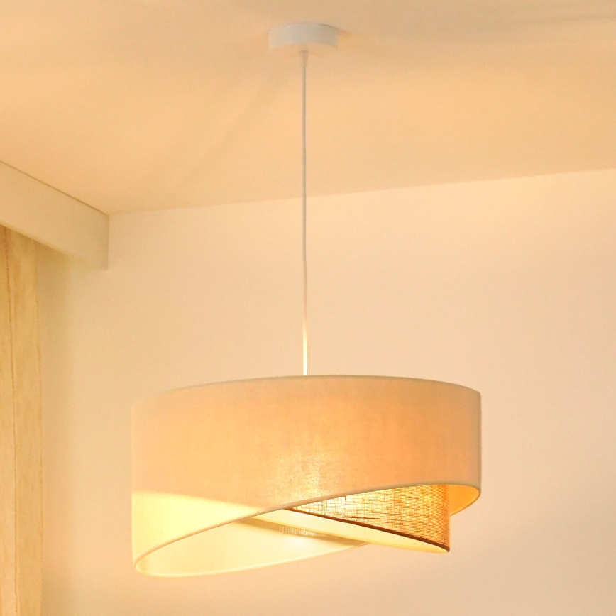 Brilagi - Lámpara LED colgante LYRA 1xE27/15W/230V color crema/beige